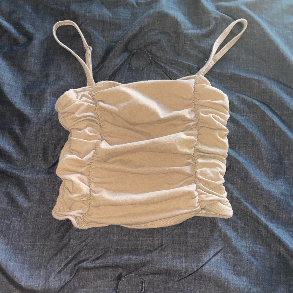 Tan Hollister Crop Tank Top